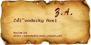 Závodszky Axel névjegykártya